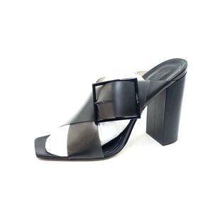 Schutz Madaleni Mule Sandals Women's Black Buckle Block Heel Size 9.5